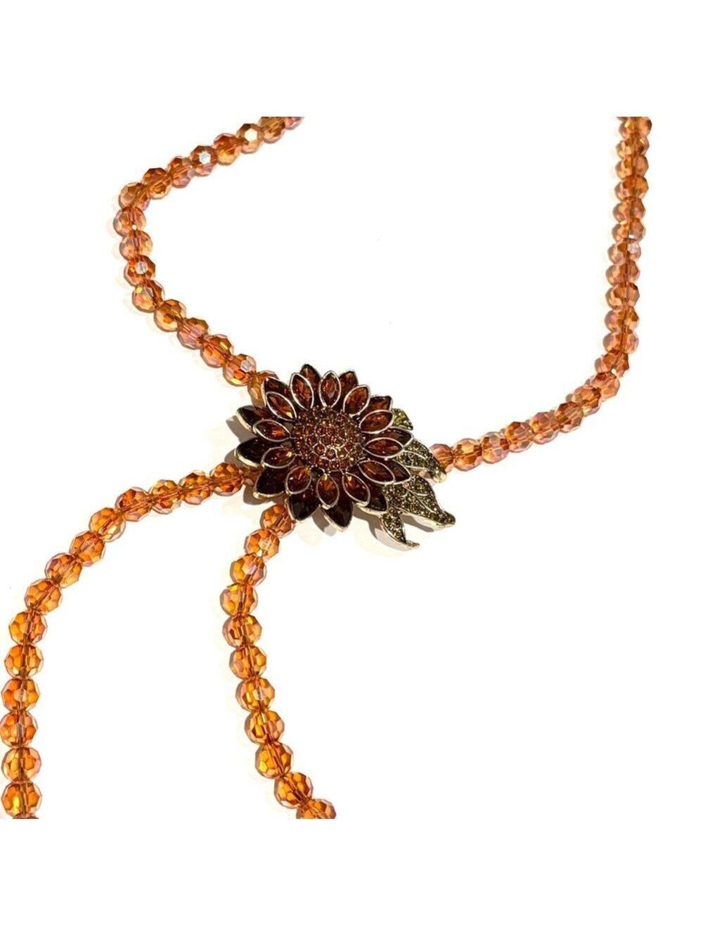 BOHO LUXE | Golden Sunflower Crystal Lariat Necklace | Miss Mandy’s Exclusive - Picture 12 of 12